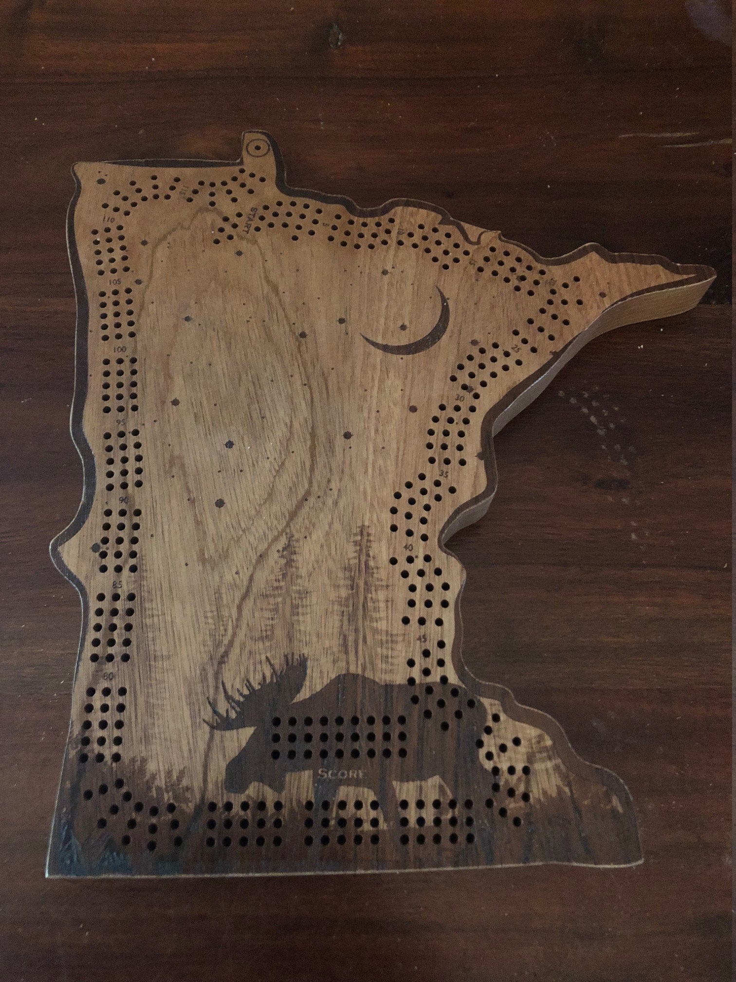 Minnesota Moose Cribbage Board & Wall Display