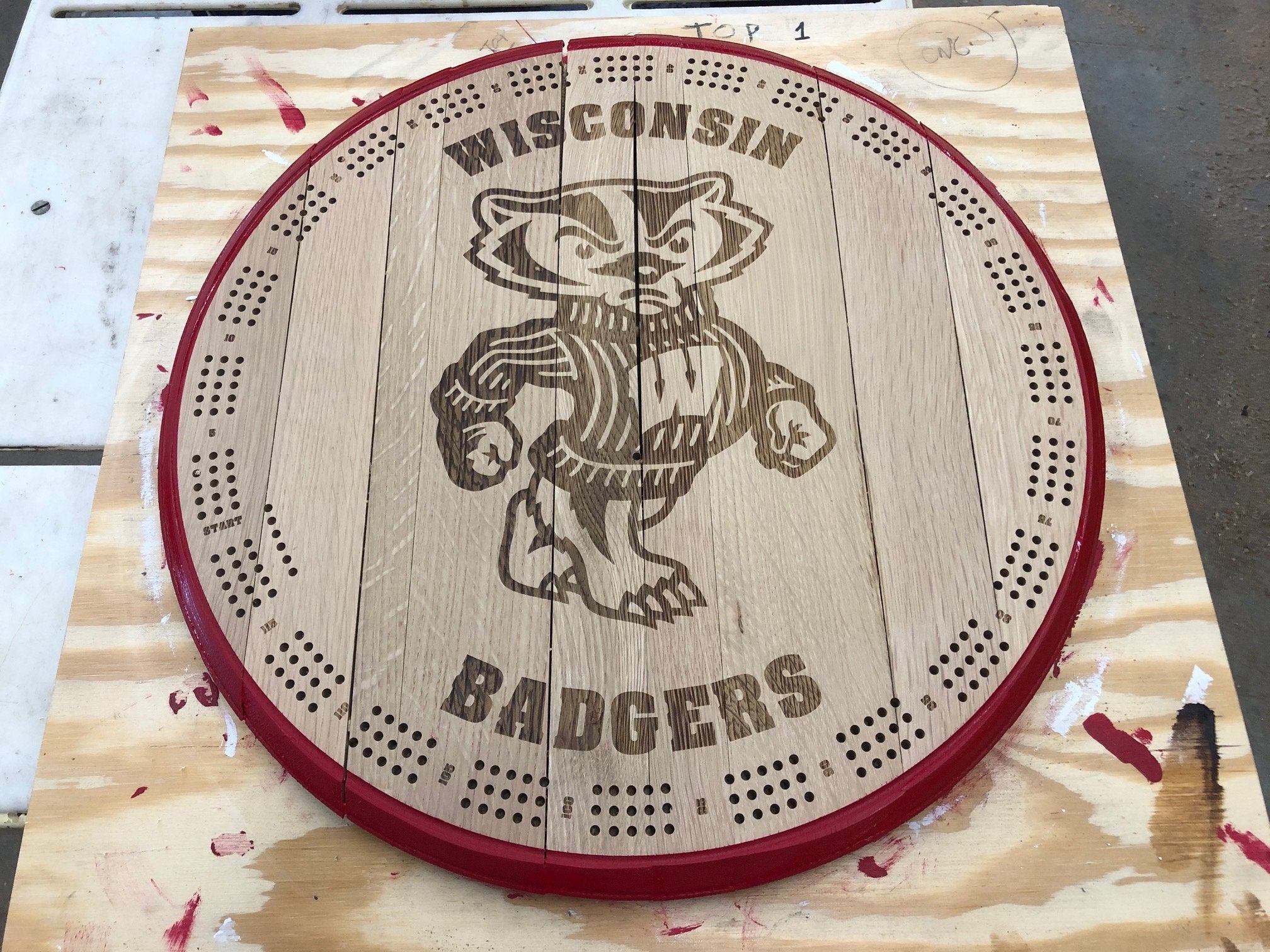 Personalized, Customized Barrel End Cribbage Board & Wall Display