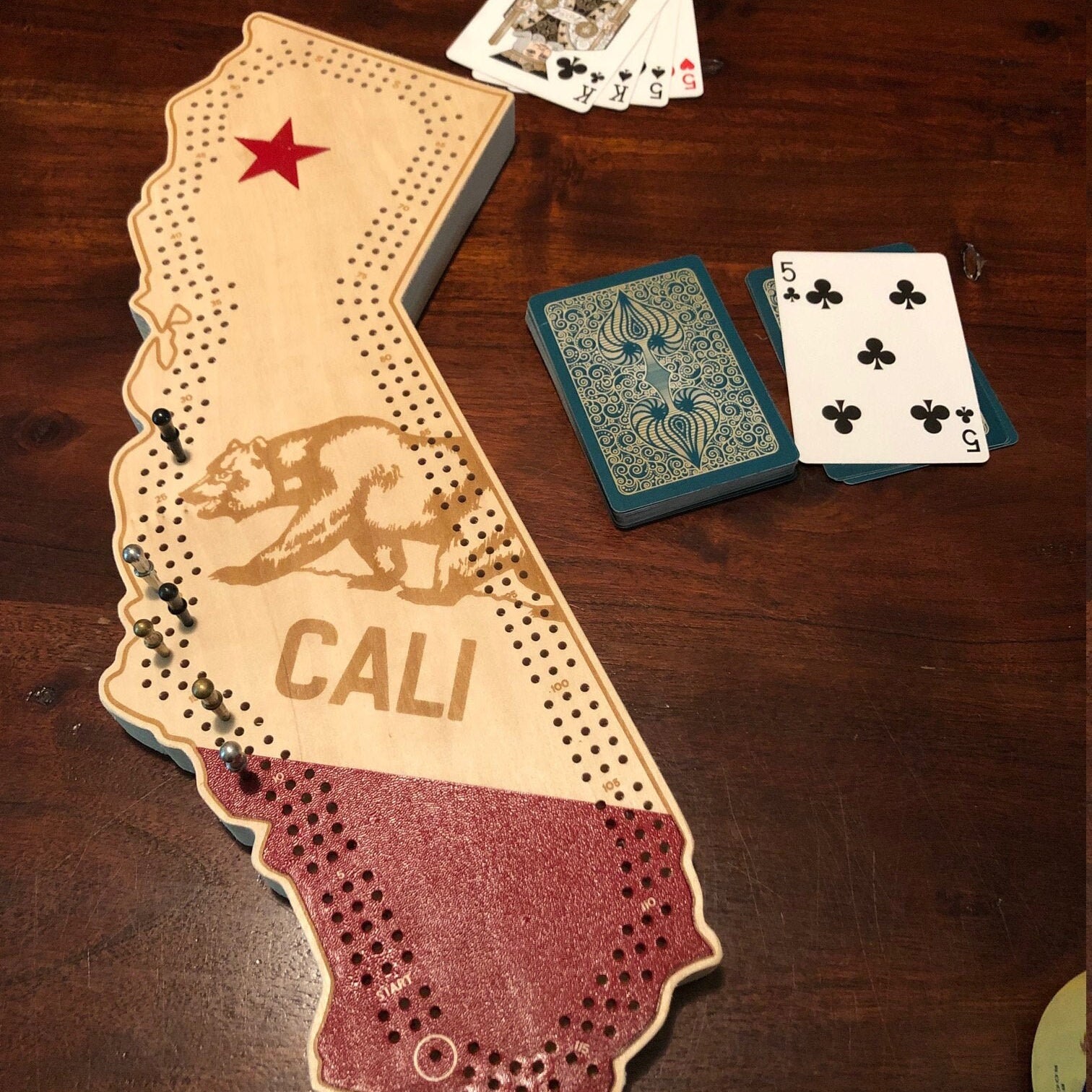 California Cribbage Board - Personalized, Customized