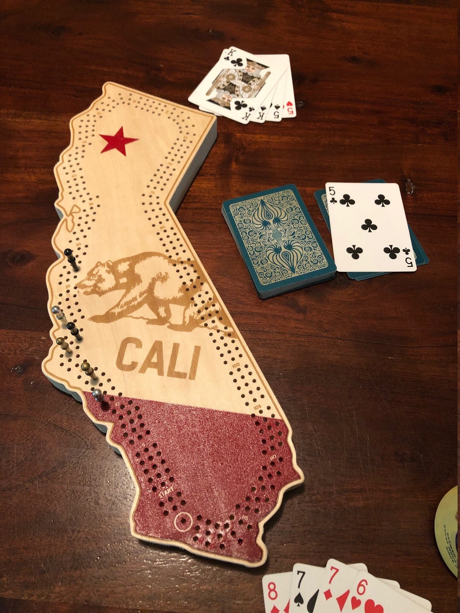California Cribbage Board - Personalized, Customized