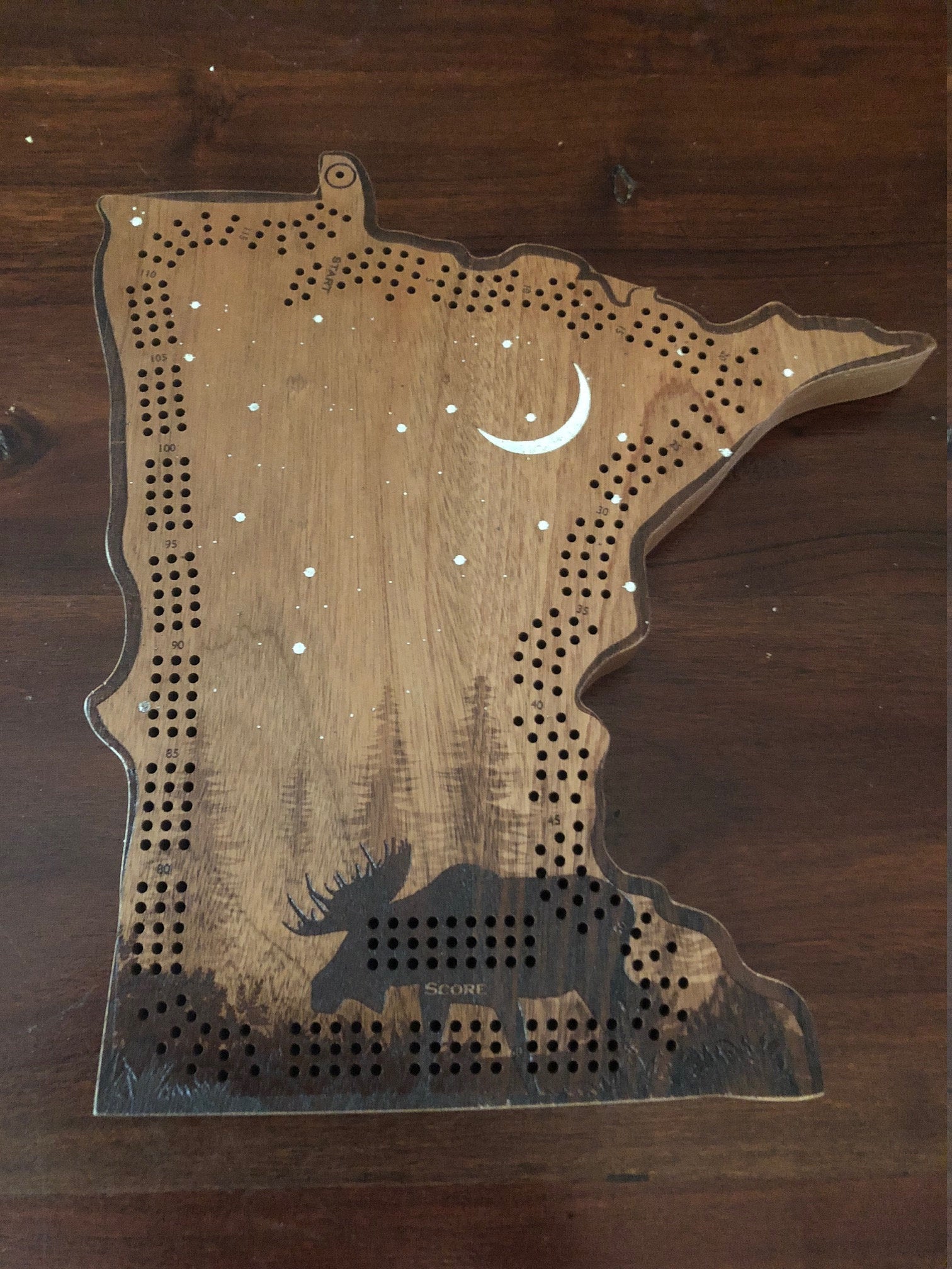 Minnesota Moose Cribbage Board & Wall Display