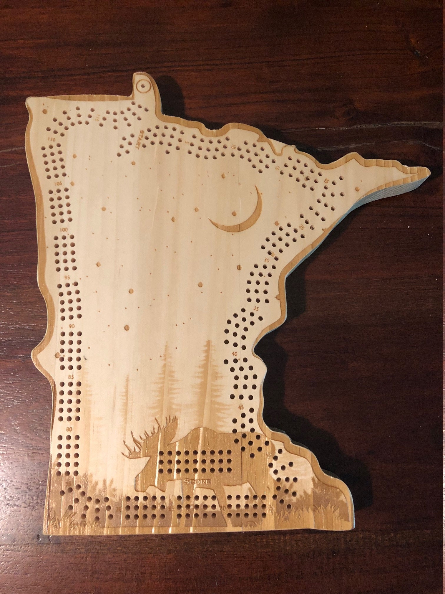 Minnesota Moose Cribbage Board & Wall Display