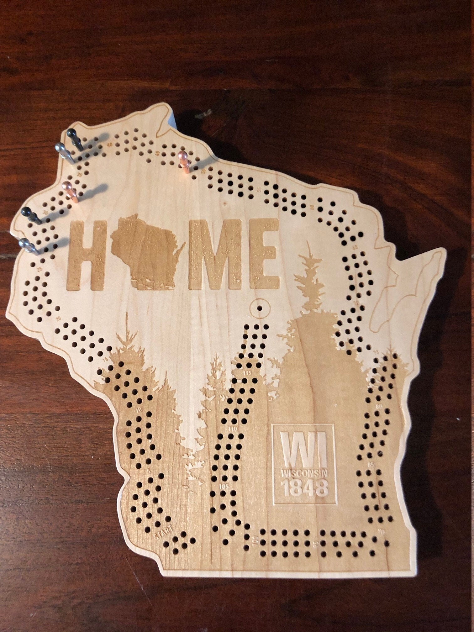 HOME Wisconsin Cribbage Board & Wall Display