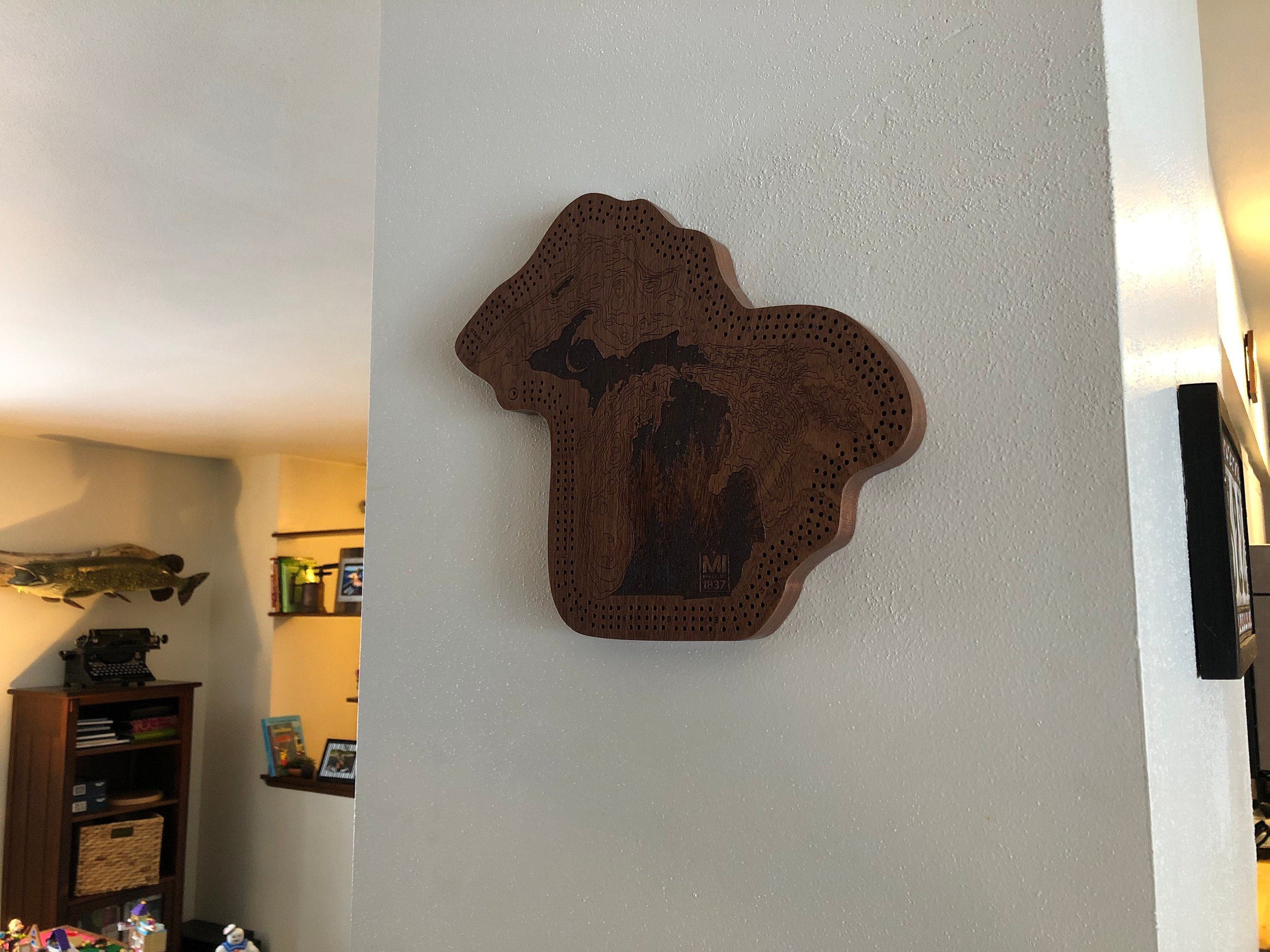 Michigan Lakes and Pines Cribbage Board & Wall Display