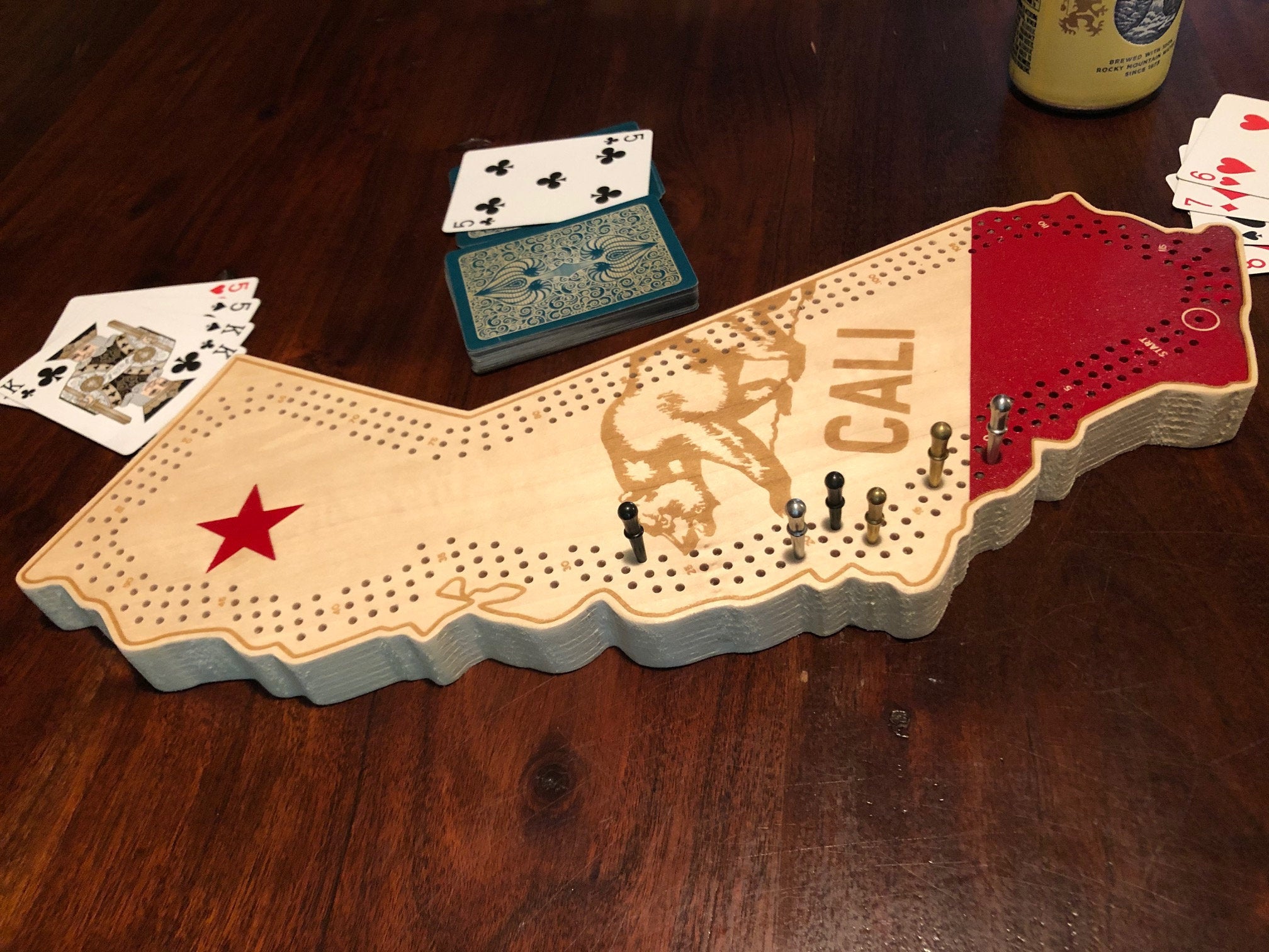 California Cribbage Board - Personalized, Customized