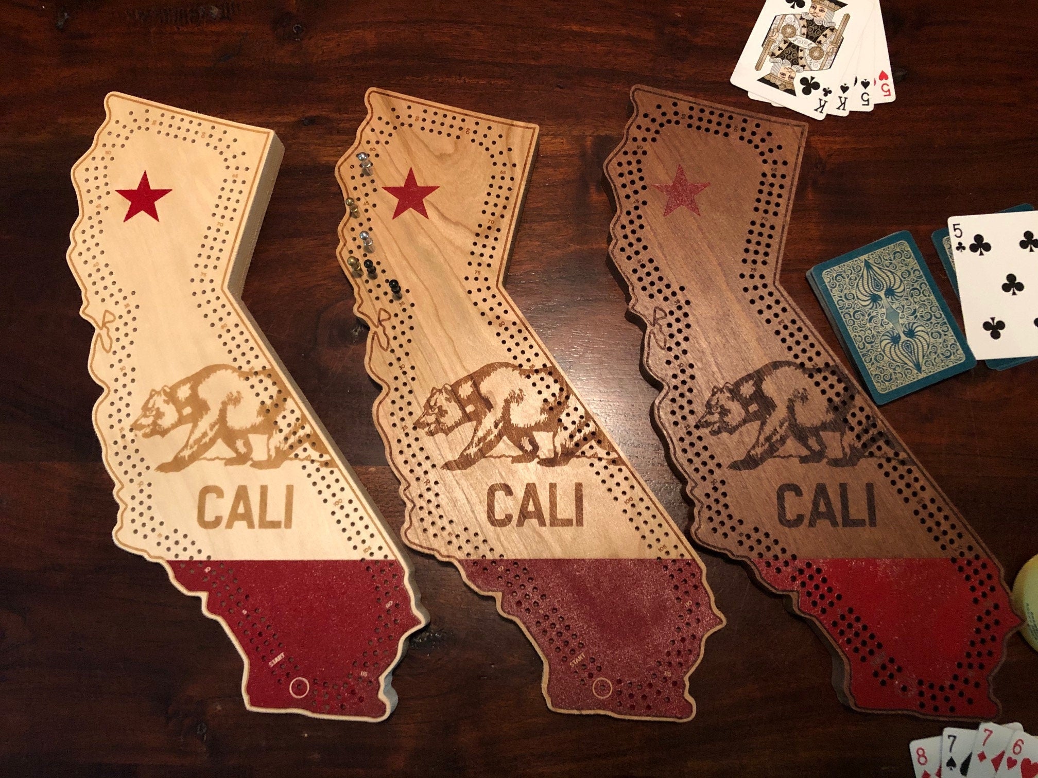 California Cribbage Board - Personalized, Customized