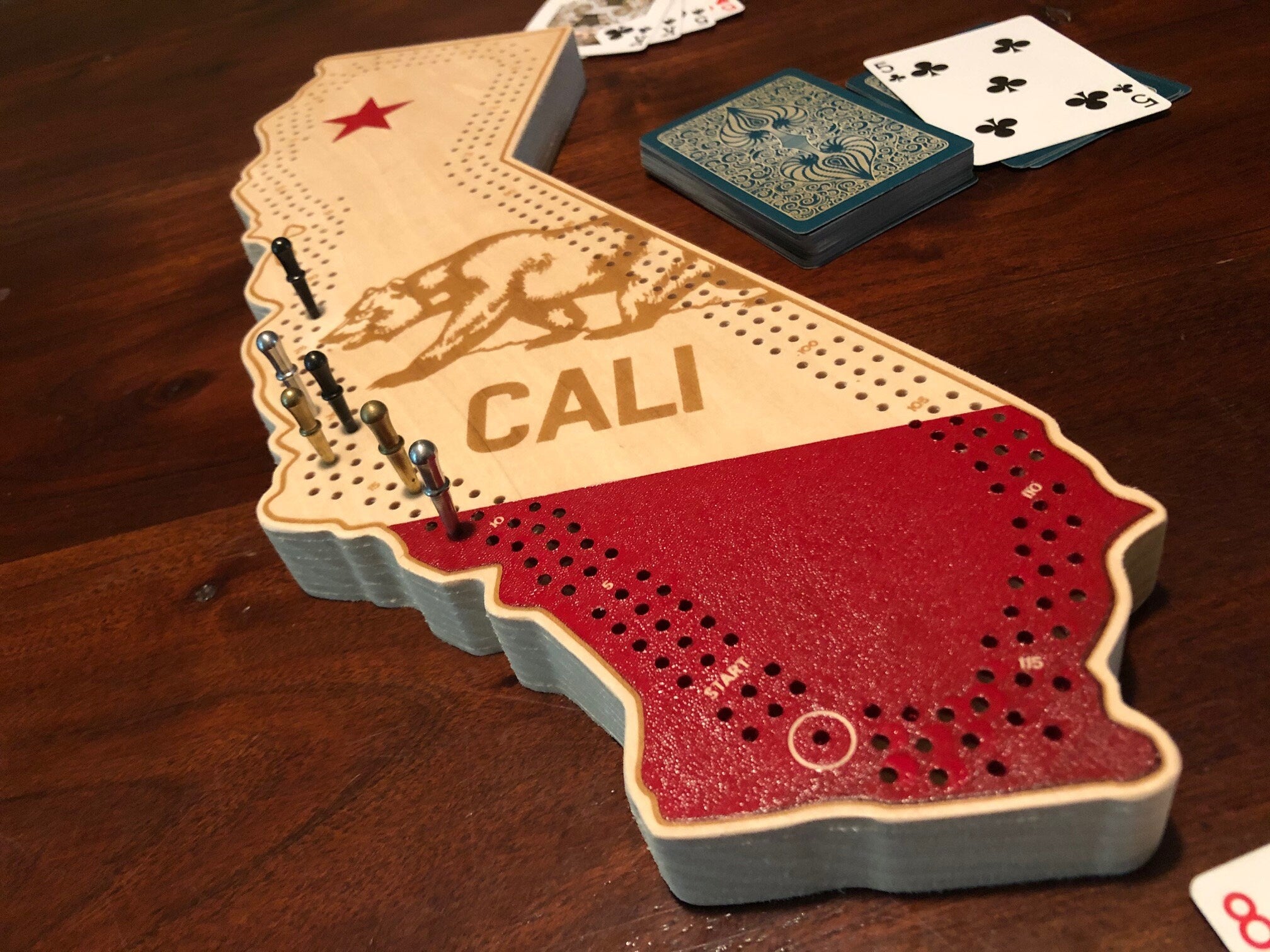 California Cribbage Board - Personalized, Customized