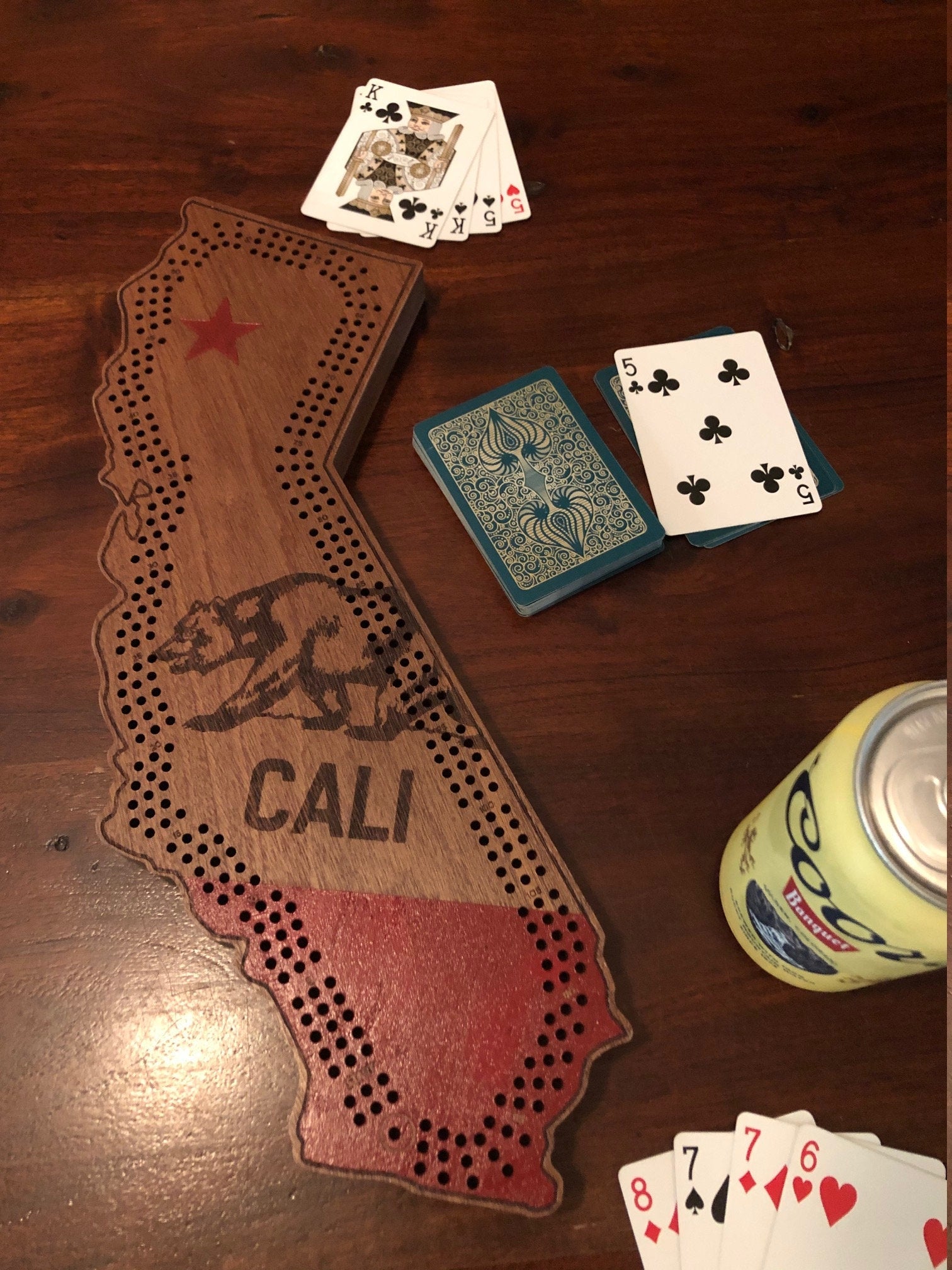 California Cribbage Board - Personalized, Customized