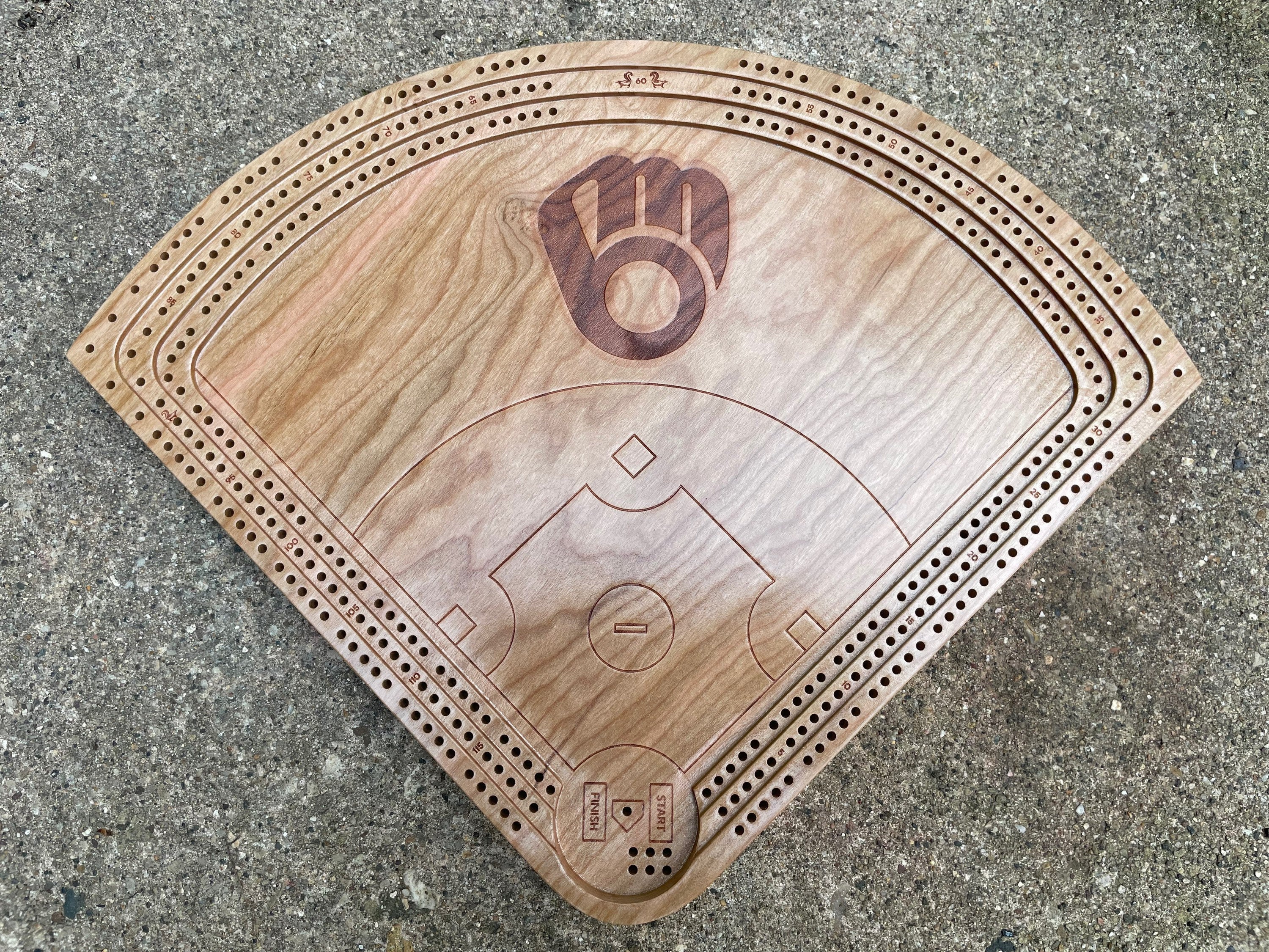 Personalized Hockey Rink/Football Stadium Cribbage Board & Wall Display